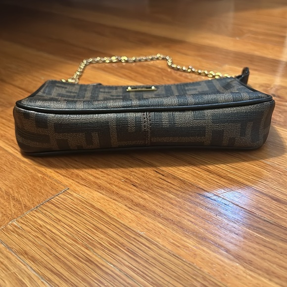 Authentic Fendi Chain Pochette Zucca Coated Canvas - Picture 7 of 12